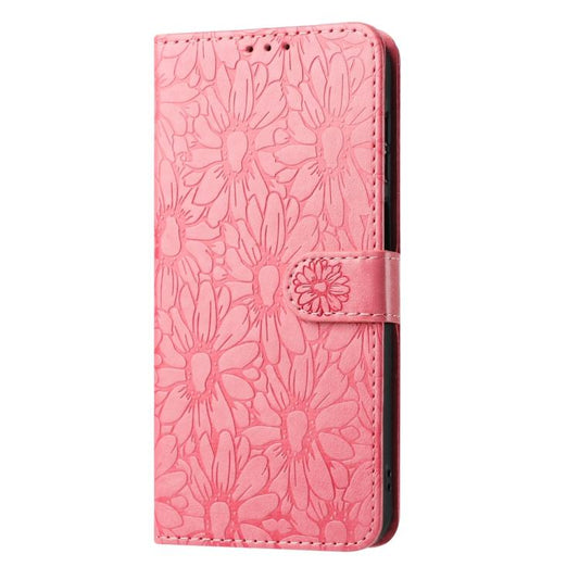 For Google Pixel 10 Pro Daisy Embossed Leather Phone Case(Pink) - Google Cases by buy2fix | Online Shopping UK | buy2fix