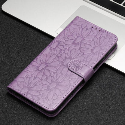 For Google Pixel 10 Pro Daisy Embossed Leather Phone Case(Light Purple) - Google Cases by buy2fix | Online Shopping UK | buy2fix