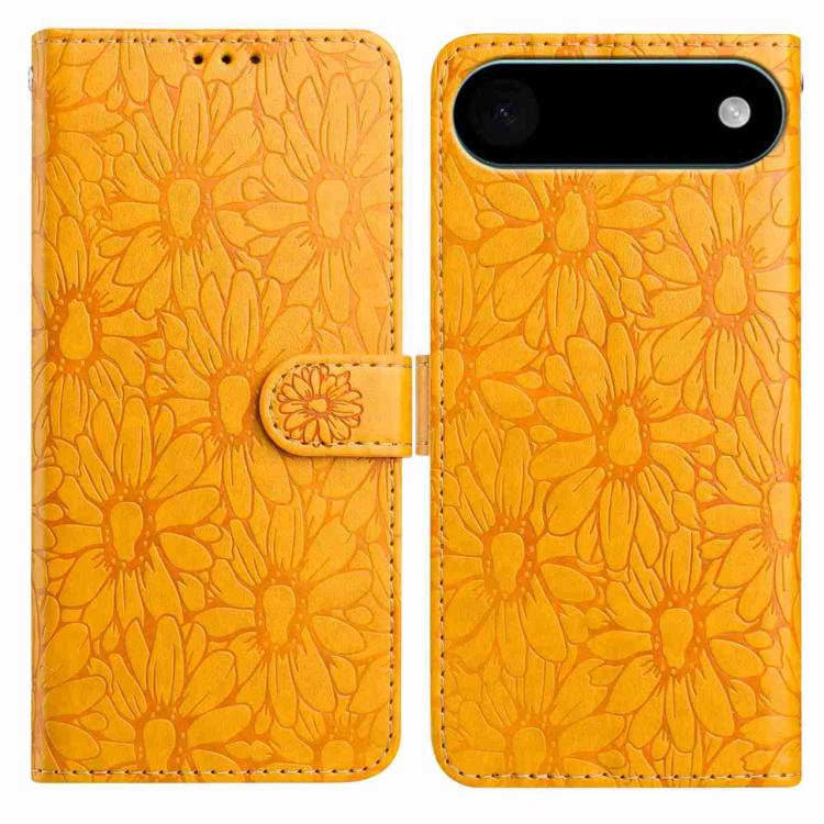 For iPhone Air Daisy Embossed Leather Phone Case(Yellow) - iPhone Air Cases by buy2fix | Online Shopping UK | buy2fix