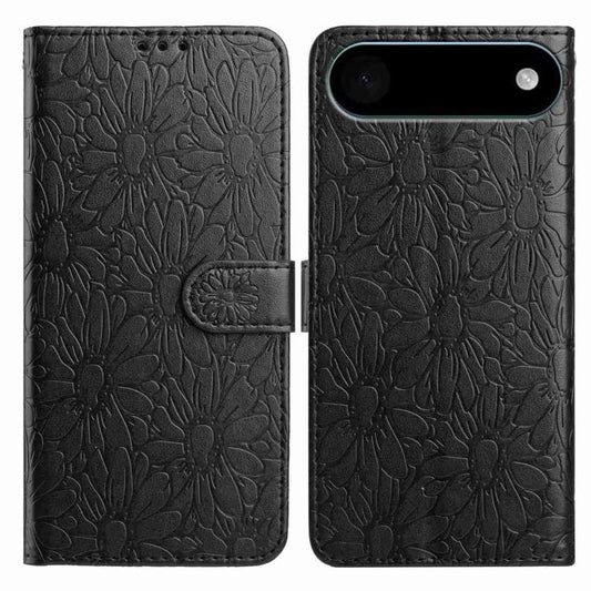For iPhone Air Daisy Embossed Leather Phone Case(Black) - iPhone Air Cases by buy2fix | Online Shopping UK | buy2fix
