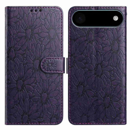 For iPhone Air Daisy Embossed Leather Phone Case(Dark Purple) - iPhone Air Cases by buy2fix | Online Shopping UK | buy2fix