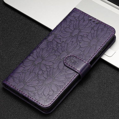 For iPhone Air Daisy Embossed Leather Phone Case(Dark Purple) - iPhone Air Cases by buy2fix | Online Shopping UK | buy2fix