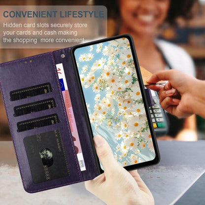 For iPhone Air Daisy Embossed Leather Phone Case(Dark Purple) - iPhone Air Cases by buy2fix | Online Shopping UK | buy2fix