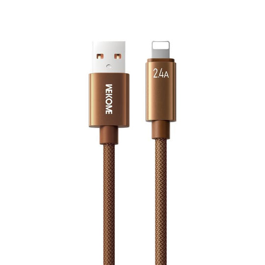 WK WDC-63i 12W USB to 8 Pin Fast Charging Data Cable, Length: 1.2m(Brown)