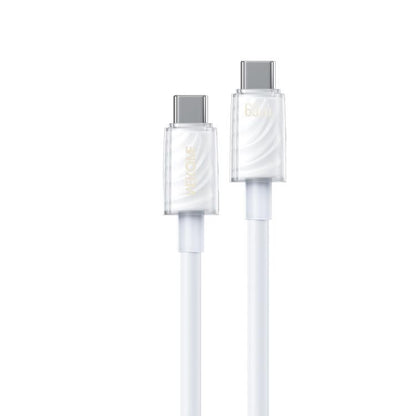 WK WDC-74 65W Type-C to Type-C Fast Charging Data Cable, Length: 1.2m(White) - USB-C & Type-C Cable by WK | Online Shopping UK | buy2fix