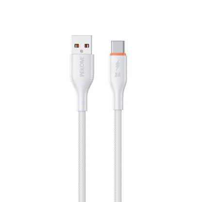 WK WDC-91a 66W USB to Type-C Silicone Data Cable, Length: 1m(White) - USB-C & Type-C Cable by WK | Online Shopping UK | buy2fix