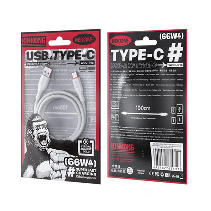 WK WDC-91a 66W USB to Type-C Silicone Data Cable, Length: 1m(White) - USB-C & Type-C Cable by WK | Online Shopping UK | buy2fix