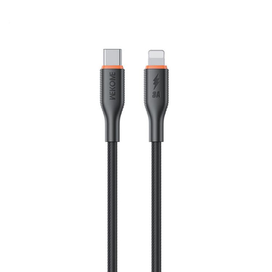 WK WDC-92 PD27W Type-C to 8 Pin Silicone Data Cable, Length: 1.2m(Black)