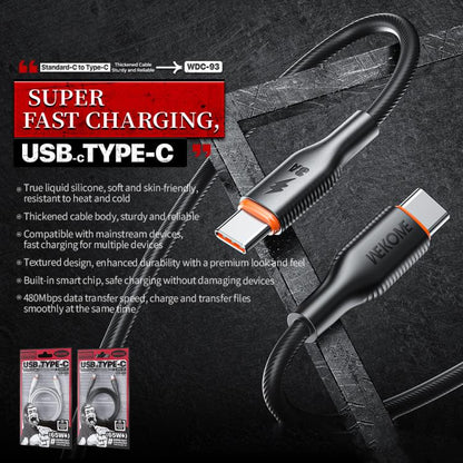 WK WDC-93 65W Type-C to Type-C Silicone Data Cable, Length: 1.2m(White) - USB-C & Type-C Cable by WK | Online Shopping UK | buy2fix