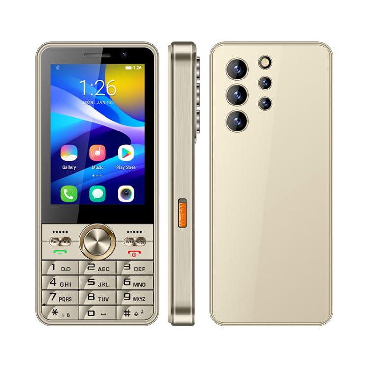 UNIWA XS24 Keypad Phone, 2GB+16GB, 3.5 inch Android 8.1 Mediatek MT6737M Quad Core, Flashlights, Network: 4G, Support Google Store, Plug:UK Plug(Gold) - Others by UNIWA | Online Shopping UK | buy2fix