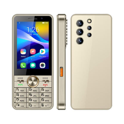UNIWA XS24 Keypad Phone, 2GB+16GB, 3.5 inch Android 8.1 Mediatek MT6737M Quad Core, Flashlights, Network: 4G, Support Google Store, Plug:AU Plug(Gold) - Others by UNIWA | Online Shopping UK | buy2fix