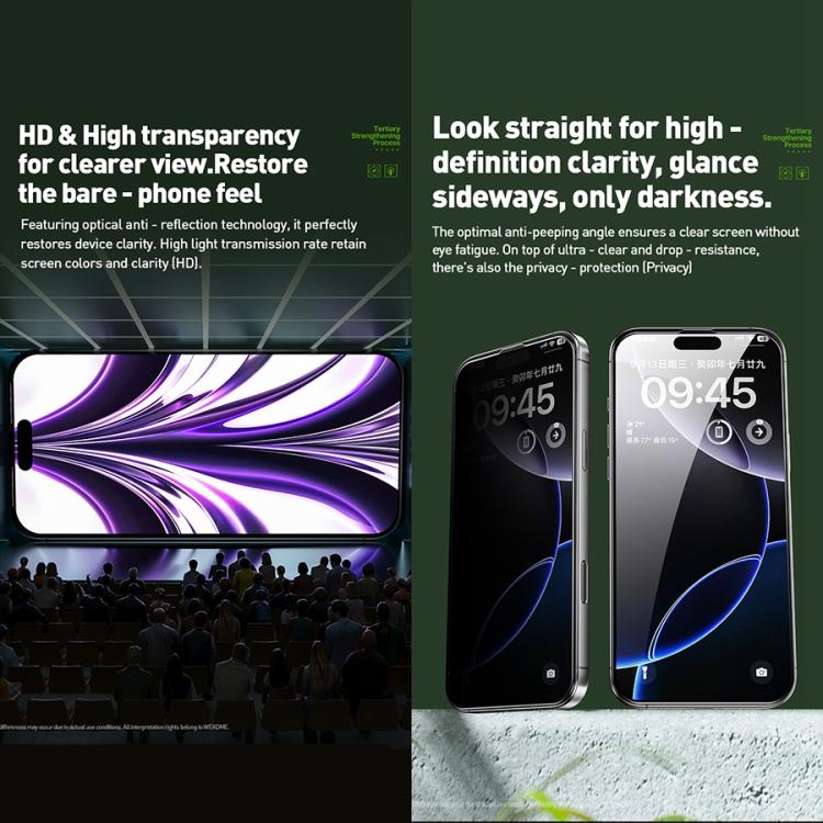 For iPhone 16 / 15 WK WTP-097 Jungle Series Kinkong 6D Curved Privacy Tempered Glass Film - iPhone 16 Tempered Glass by WK | Online Shopping UK | buy2fix