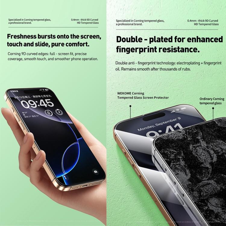 For iPhone 16 Pro Max WK WTP-102 Jungle Series Kinkong Corning 9D Curved HD Tempered Glass Film - iPhone 16 Pro Max Tempered Glass by WK | Online Shopping UK | buy2fix