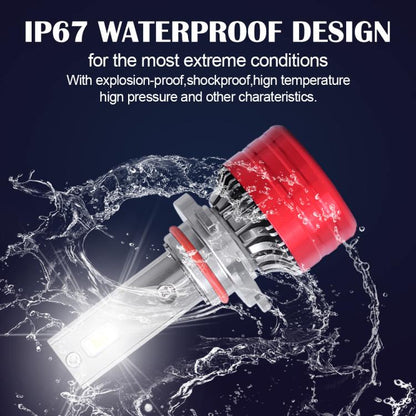 H1 2pcs 25W 2500lm 6000K Car LED Headlight Bulb - LED Headlamps by buy2fix | Online Shopping UK | buy2fix