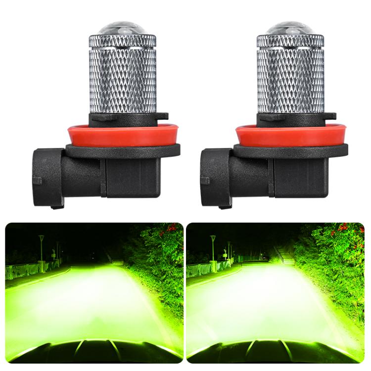 H11 Pair 8.5W 12-60V Car Lens Fog Light Bulb(Lime Light) - Fog / Driving Lights by buy2fix | Online Shopping UK | buy2fix
