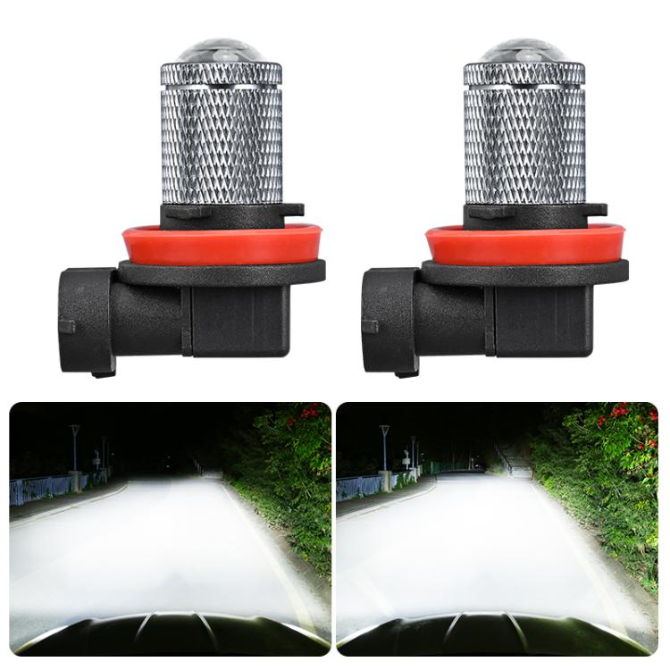 H11 Pair 8.5W 12-60V Car Lens Fog Light Bulb(White Light) - Fog / Driving Lights by buy2fix | Online Shopping UK | buy2fix