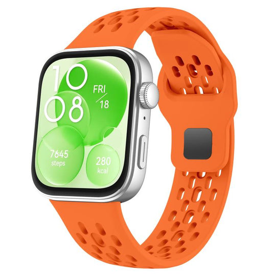 For Huawei Watch Fit 5 / Fit 5 Pro / Fit 4 xDfind Mesh Reverse Buckle Silicone Watch Band(Orange)