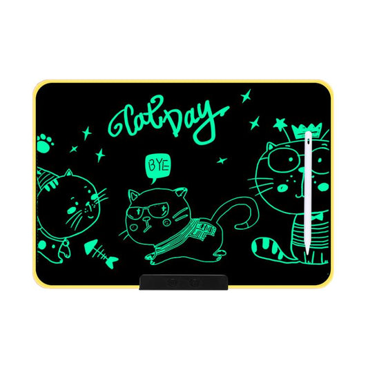 Rechargeable Children Graffiti LCD Drawing Board, Style:16 inch Yellow / Green Writing -  by buy2fix | Online Shopping UK | buy2fix