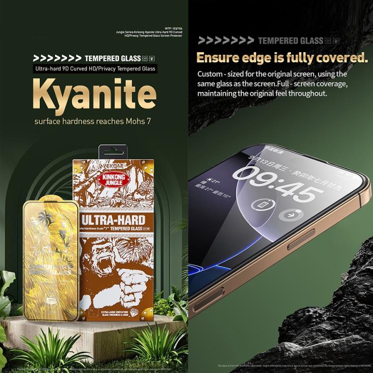 For iPhone 16 Pro WK WTP-104 Jungle Series Kinkong Kyanite Ultra-hard 9D Curved Privacy Aluminum Glass Film - iPhone 16 Pro Tempered Glass by WK | Online Shopping UK | buy2fix