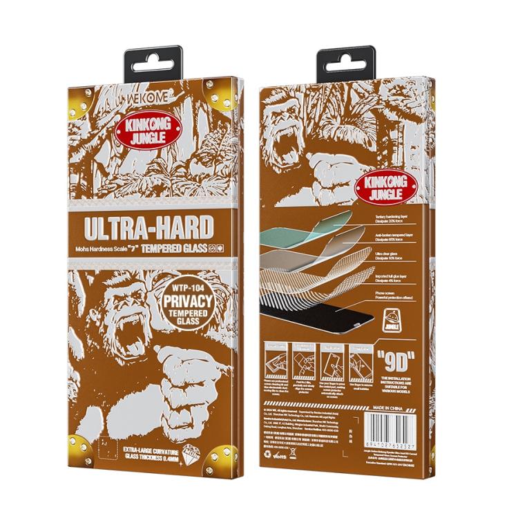 For iPhone 16 Plus / 15 Plus WK WTP-104 Jungle Series Kinkong Kyanite Ultra-hard 9D Curved Privacy Aluminum Glass Film - iPhone 16 Plus Tempered Glass by WK | Online Shopping UK | buy2fix