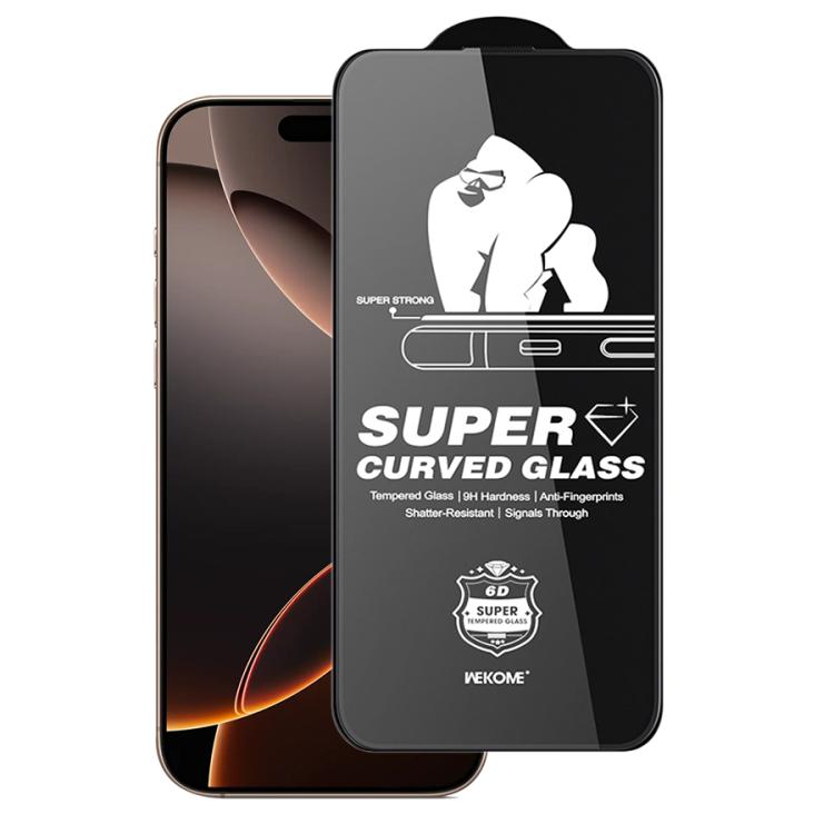 For iPhone 16 Pro WK WTP-107 Kings KinKong 0.33mm 6D Curved HD Tempered Glass Film, No Black Frame - iPhone 16 Pro Tempered Glass by WK | Online Shopping UK | buy2fix