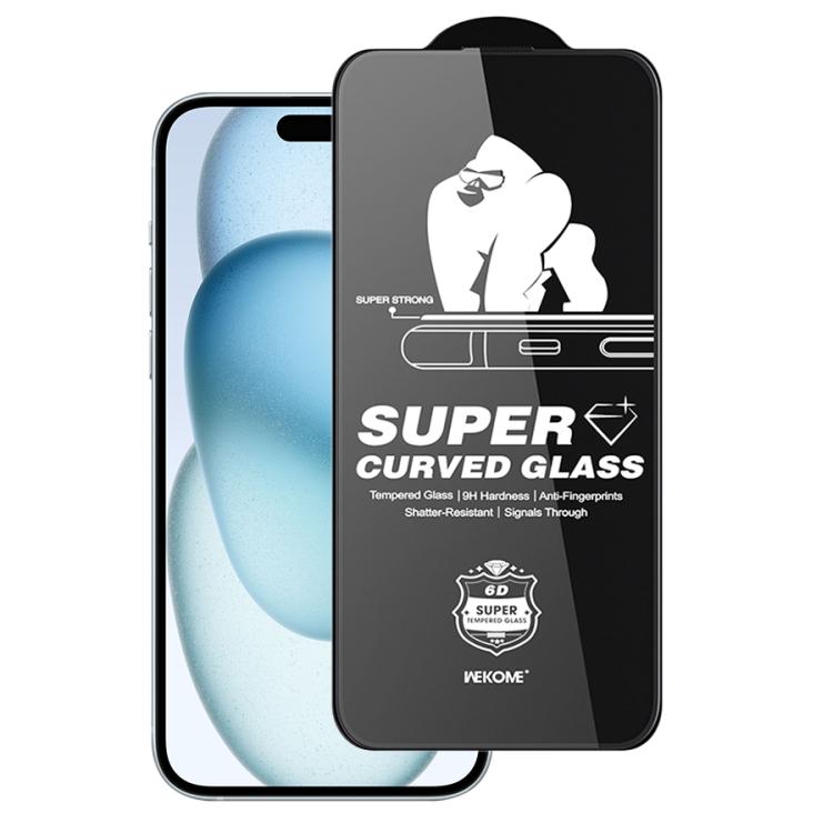 For iPhone 16 Plus / 15 Plus WK WTP-107 Kings KinKong 0.33mm 6D Curved HD Tempered Glass Film, No Black Frame - iPhone 16 Plus Tempered Glass by WK | Online Shopping UK | buy2fix