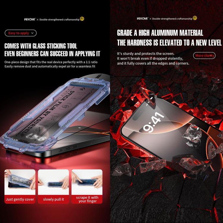 For iPhone 16 Pro WK WTP-116 Easy Install 6D Curved Ultra-Fine Edge Privacy Tempered Glass Film - iPhone 16 Pro Tempered Glass by WK | Online Shopping UK | buy2fix