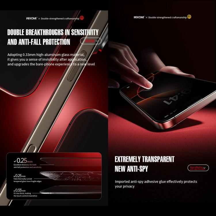 For iPhone 12 / 12 Pro WK WTP-116 Easy Install 6D Curved Ultra-Fine Edge Privacy Tempered Glass Film - iPhone 12 / 12 Pro Tempered Glass by WK | Online Shopping UK | buy2fix