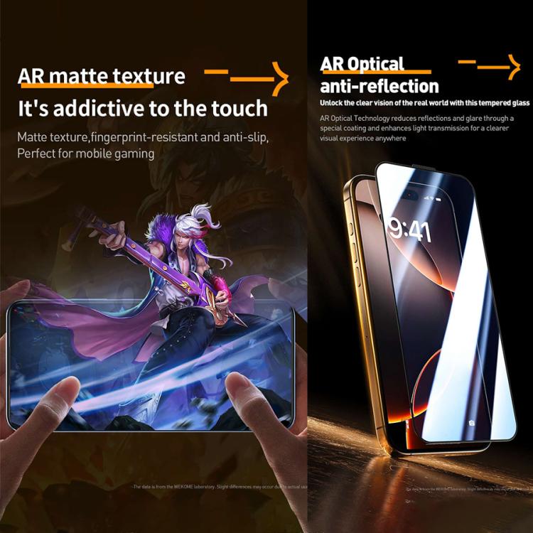 For iPhone 16 Pro Max WK WTP-117 Easy Install 6D Curved Ultra-Fine Edge AR Frosted Tempered Glass Film - iPhone 16 Pro Max Tempered Glass by WK | Online Shopping UK | buy2fix