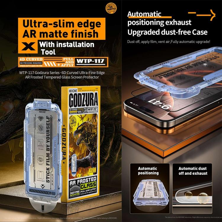 For iPhone 16 Pro WK WTP-117 Easy Install 6D Curved Ultra-Fine Edge AR Frosted Tempered Glass Film - iPhone 16 Pro Tempered Glass by WK | Online Shopping UK | buy2fix