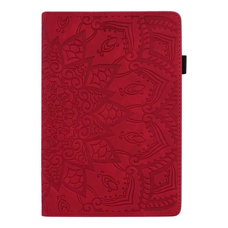For Samsung Galaxy Tab S8 / Galaxy Tab S7 Calf Texture Embossed Horizontal Flip Leather Case with Holder & Card Slots & Photo Frame(Red) by buy2fix