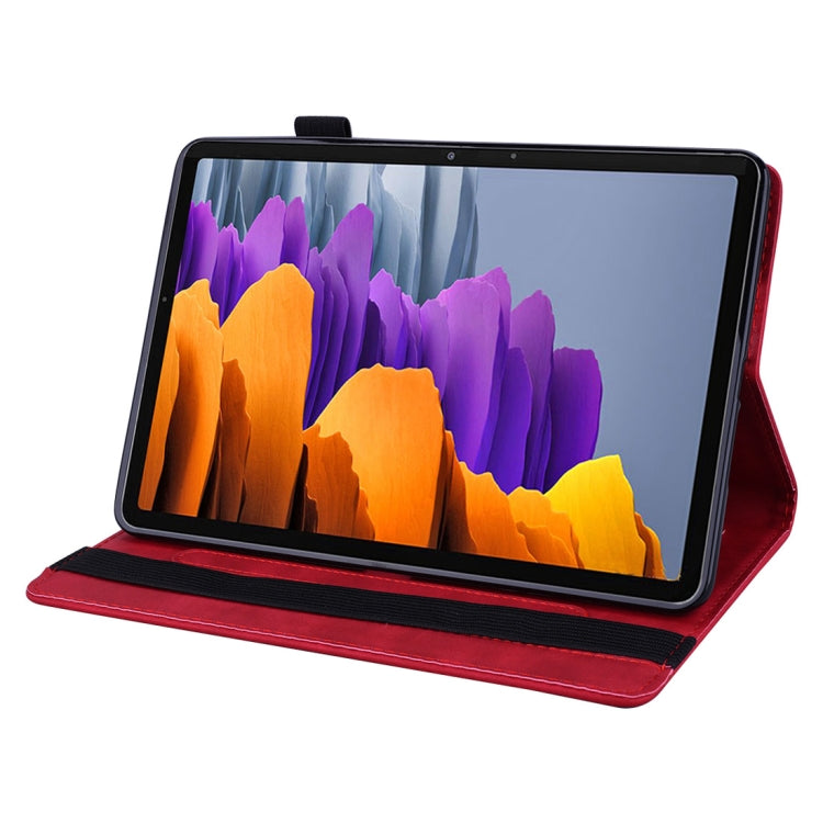 For Samsung Galaxy Tab S8 / Galaxy Tab S7 Calf Texture Embossed Horizontal Flip Leather Case with Holder & Card Slots & Photo Frame(Red) by buy2fix