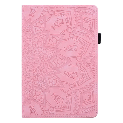 For Samsung Galaxy Tab S8 / Galaxy Tab S7 Calf Texture Embossed Horizontal Flip Leather Case with Holder & Card Slots & Photo Frame(Pink) by buy2fix