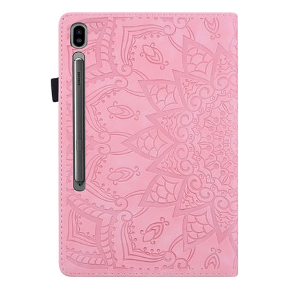 For Samsung Galaxy Tab S8 / Galaxy Tab S7 Calf Texture Embossed Horizontal Flip Leather Case with Holder & Card Slots & Photo Frame(Pink) by buy2fix
