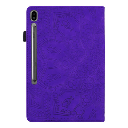 For Samsung Galaxy Tab S8 / Galaxy Tab S7 Calf Texture Embossed Horizontal Flip Leather Case with Holder & Card Slots & Photo Frame(Purple) by buy2fix