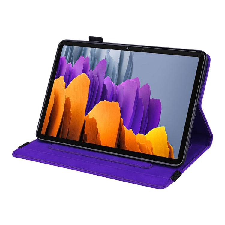 For Samsung Galaxy Tab S8 / Galaxy Tab S7 Calf Texture Embossed Horizontal Flip Leather Case with Holder & Card Slots & Photo Frame(Purple) by buy2fix