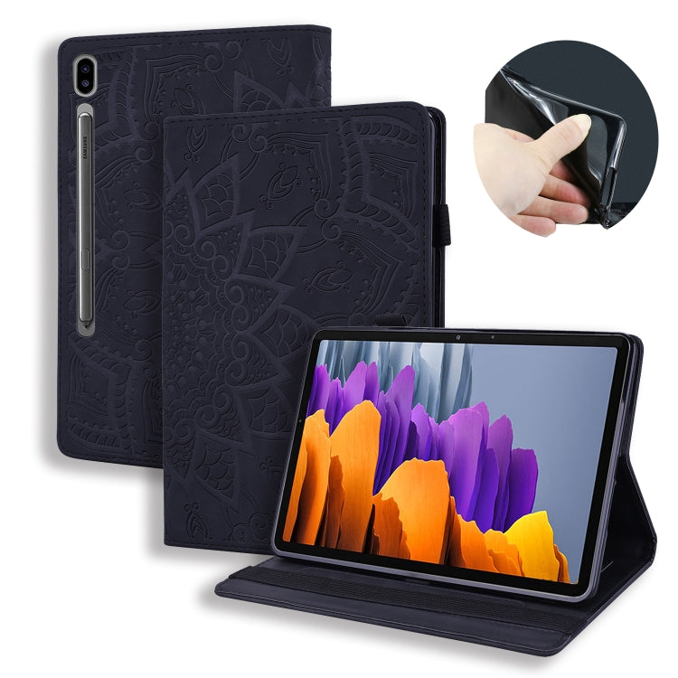 For Samsung Galaxy Tab S8+ / Tab S8 Plus / Tab S7 FE / Tab S7+ Calf Texture Embossed Horizontal Flip Leather Case with Holder & Card Slots & Photo Frame(Black) by buy2fix