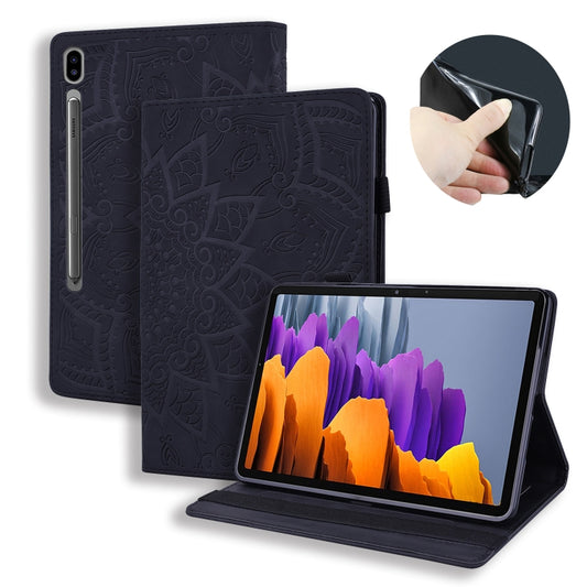 For Samsung Galaxy Tab S8+ / Tab S8 Plus / Tab S7 FE / Tab S7+ Calf Texture Embossed Horizontal Flip Leather Case with Holder & Card Slots & Photo Frame(Black) by buy2fix