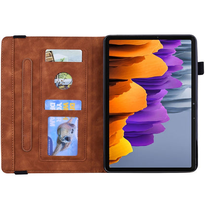 For Samsung Galaxy Tab S8+ / Tab S8 Plus / Tab S7 FE / Tab S7+ Calf Texture Embossed Horizontal Flip Leather Case with Holder & Card Slots & Photo Frame(Brown) by buy2fix