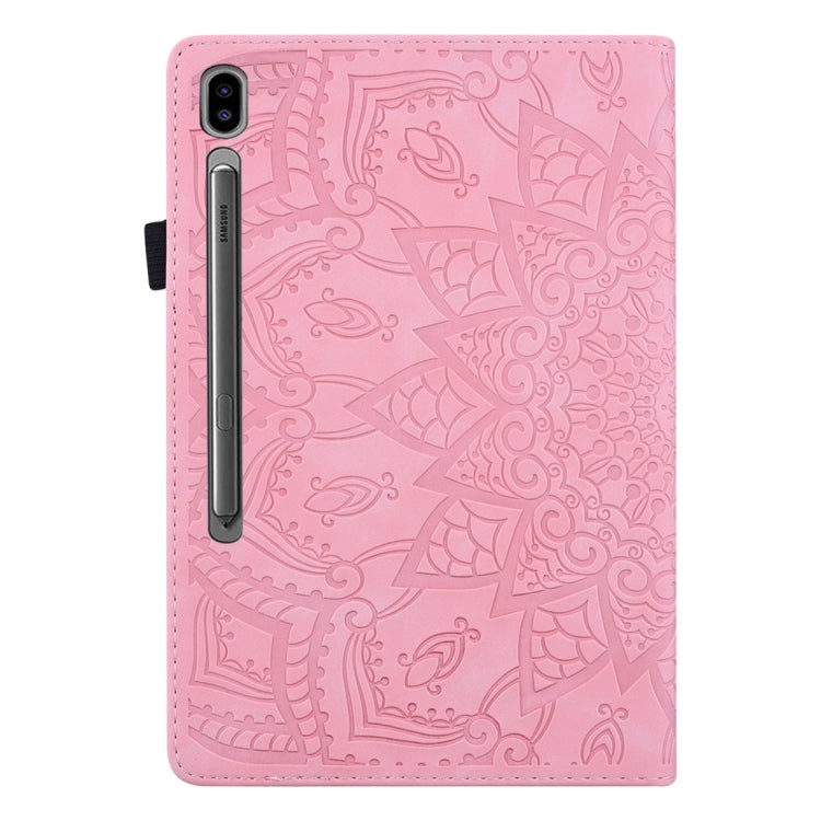For Samsung Galaxy Tab S8+ / Tab S8 Plus / Tab S7 FE / Tab S7+ Calf Texture Embossed Horizontal Flip Leather Case with Holder & Card Slots & Photo Frame(Pink) by buy2fix