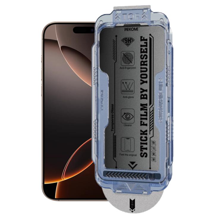For iPhone 16 Pro WK WTP-118 Easy Install 6D Curved Ultra-Fine Edge Frosted Privacy Tempered Glass Film - iPhone 16 Pro Tempered Glass by WK | Online Shopping UK | buy2fix