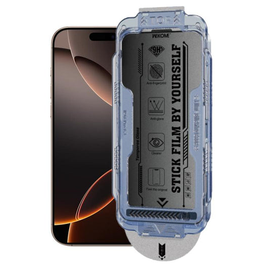 For iPhone 16 Pro WK WTP-118 Easy Install 6D Curved Ultra-Fine Edge Frosted Privacy Tempered Glass Film
