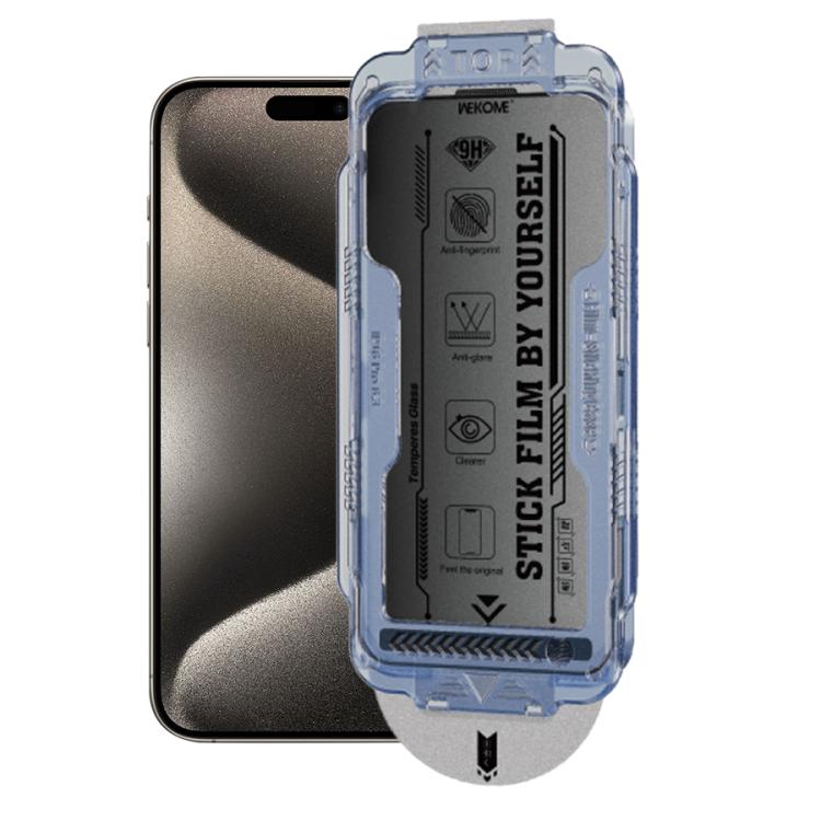 For iPhone 15 Pro Max WK WTP-118 Easy Install 6D Curved Ultra-Fine Edge Frosted Privacy Tempered Glass Film - iPhone 15 Pro Max Tempered Glass by WK | Online Shopping UK | buy2fix