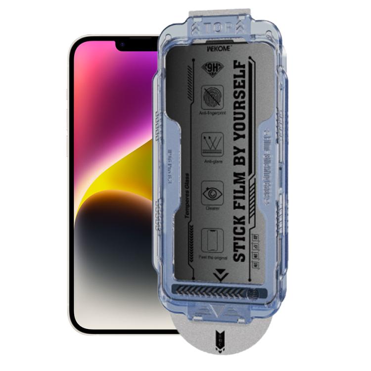 For iPhone 14 / 13 / 13 Pro WK WTP-118 Easy Install 6D Curved Ultra-Fine Edge Frosted Privacy Tempered Glass Film - iPhone 14 Tempered Glass by WK | Online Shopping UK | buy2fix