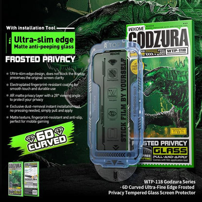 For iPhone 14 / 13 / 13 Pro WK WTP-118 Easy Install 6D Curved Ultra-Fine Edge Frosted Privacy Tempered Glass Film - iPhone 14 Tempered Glass by WK | Online Shopping UK | buy2fix