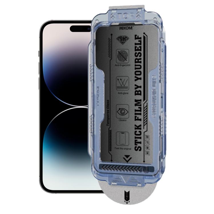 For iPhone 14 Pro WK WTP-118 Easy Install 6D Curved Ultra-Fine Edge Frosted Privacy Tempered Glass Film - iPhone 14 Pro Tempered Glass by WK | Online Shopping UK | buy2fix