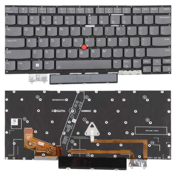 US Version Backlit Laptop Keyboard for Lenovo Thinkpad X1 YOGA 6TH 2021(Gray) - Replacement Keyboards by buy2fix | Online Shopping UK | buy2fix