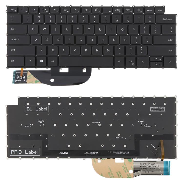 US Version Backlit Laptop Keyboard for Dell XPS 15 9510 9520 9700 9500 Precision 5560 5760 5750 5550 XPS 17 9700 9720 P91F P92F(Black) - Replacement Keyboards by buy2fix | Online Shopping UK | buy2fix