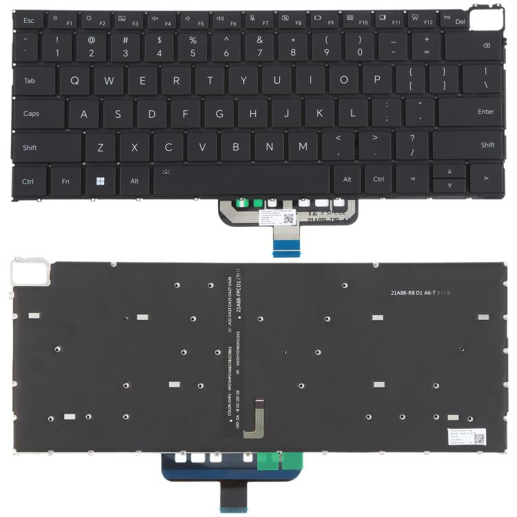 US Version Backlit Laptop Keyboard for Honor MagicBook 21/22 HGE-W56 V14 HGF-W56/W76 GLO-F56/F76(Black) - Replacement Keyboards by buy2fix | Online Shopping UK | buy2fix