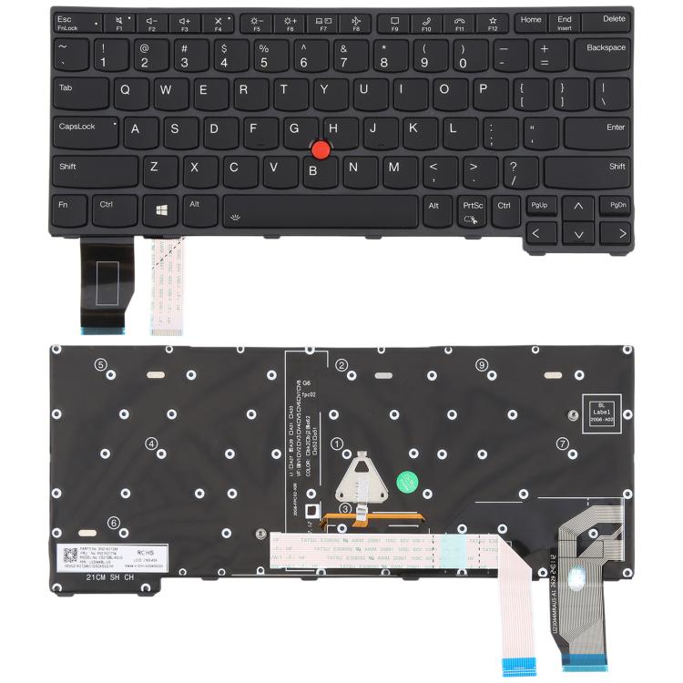 US Version Backlit Laptop Keyboard with Pointing for Lenovo ThinkPad X13 Gen 2 20WK 20XH X13 Yoga Gen 2(Black) - Replacement Keyboards by buy2fix | Online Shopping UK | buy2fix